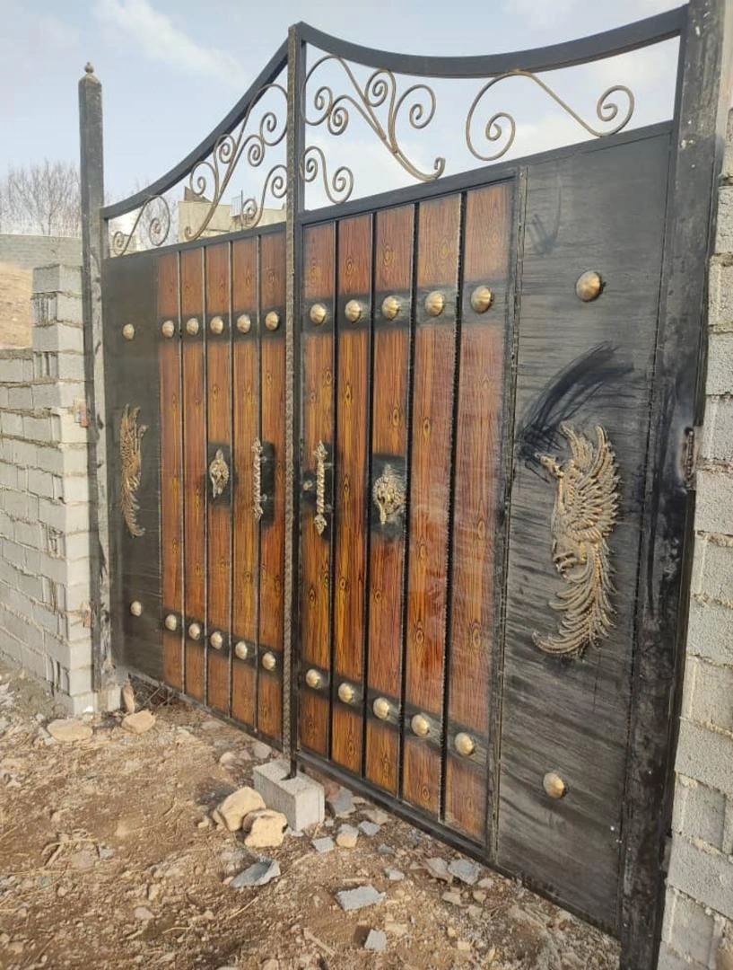 درب طرح چوب درب فلزی طرح چوب