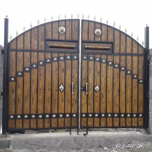 درب طرح چوب درب فلزی طرح چوب