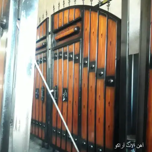 درب طرح چوب درب فلزی طرح چوب