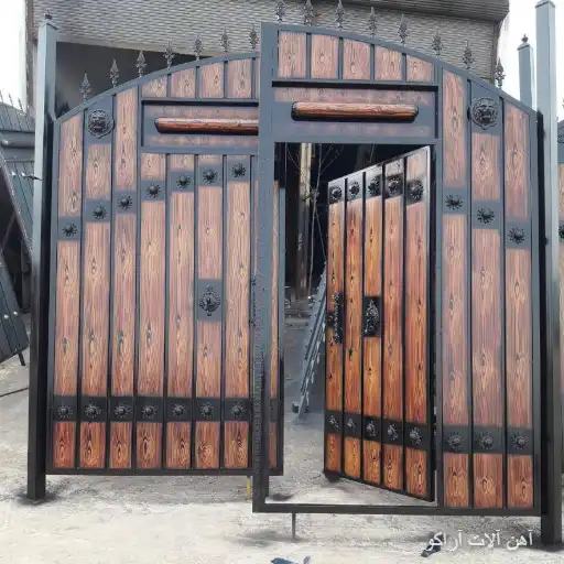 درب طرح چوب درب فلزی طرح چوب