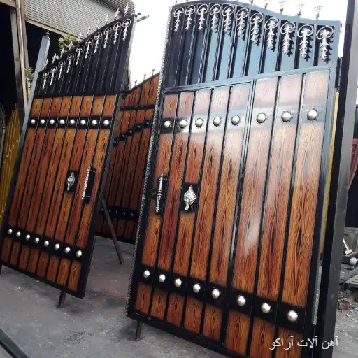 درب طرح چوب درب فلزی طرح چوب