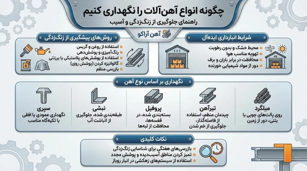 نحوه انبار کردن انواع آهن آلات